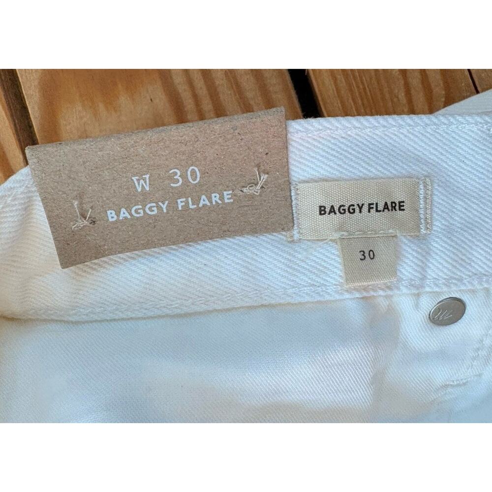 Madewell NWT Women’s Baggy Flare jeans size 30 White N9 - Picture 7 of 12